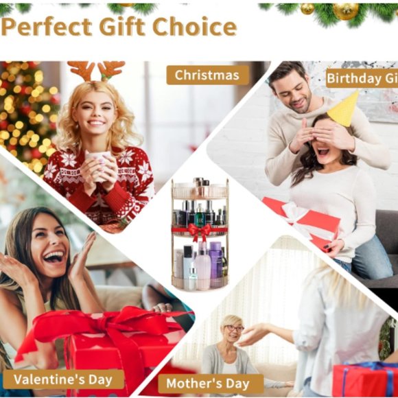 3 Tiers - 360° Turntable Makeup Organizer - Lazy Susan Cosmetics Storage - Picture 8 of 10